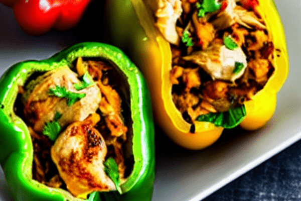 Low Carb Grilled Chicken and Avocado Stuffed Peppers