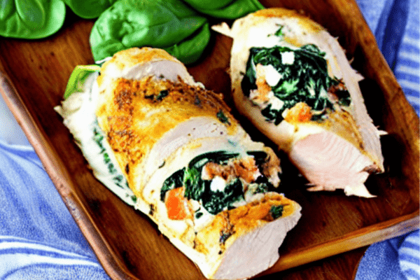 Low Carb Spinach and Feta Stuffed Chicken Breasts
