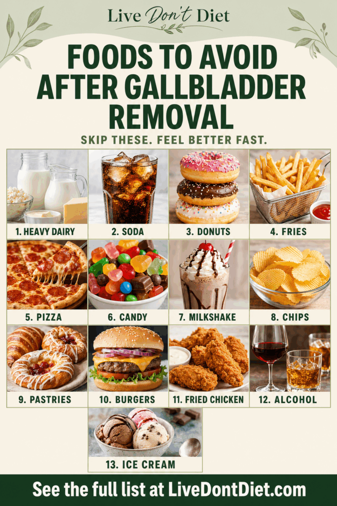 foods to avoid after gallbladder removal pin