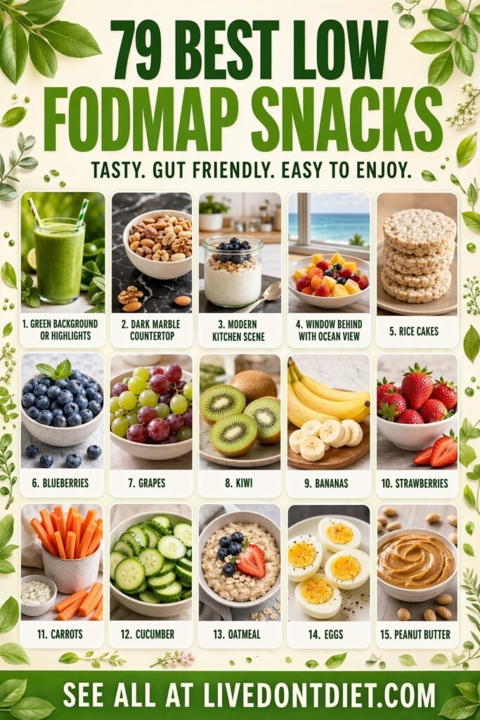 best low FODMAP snacks pin