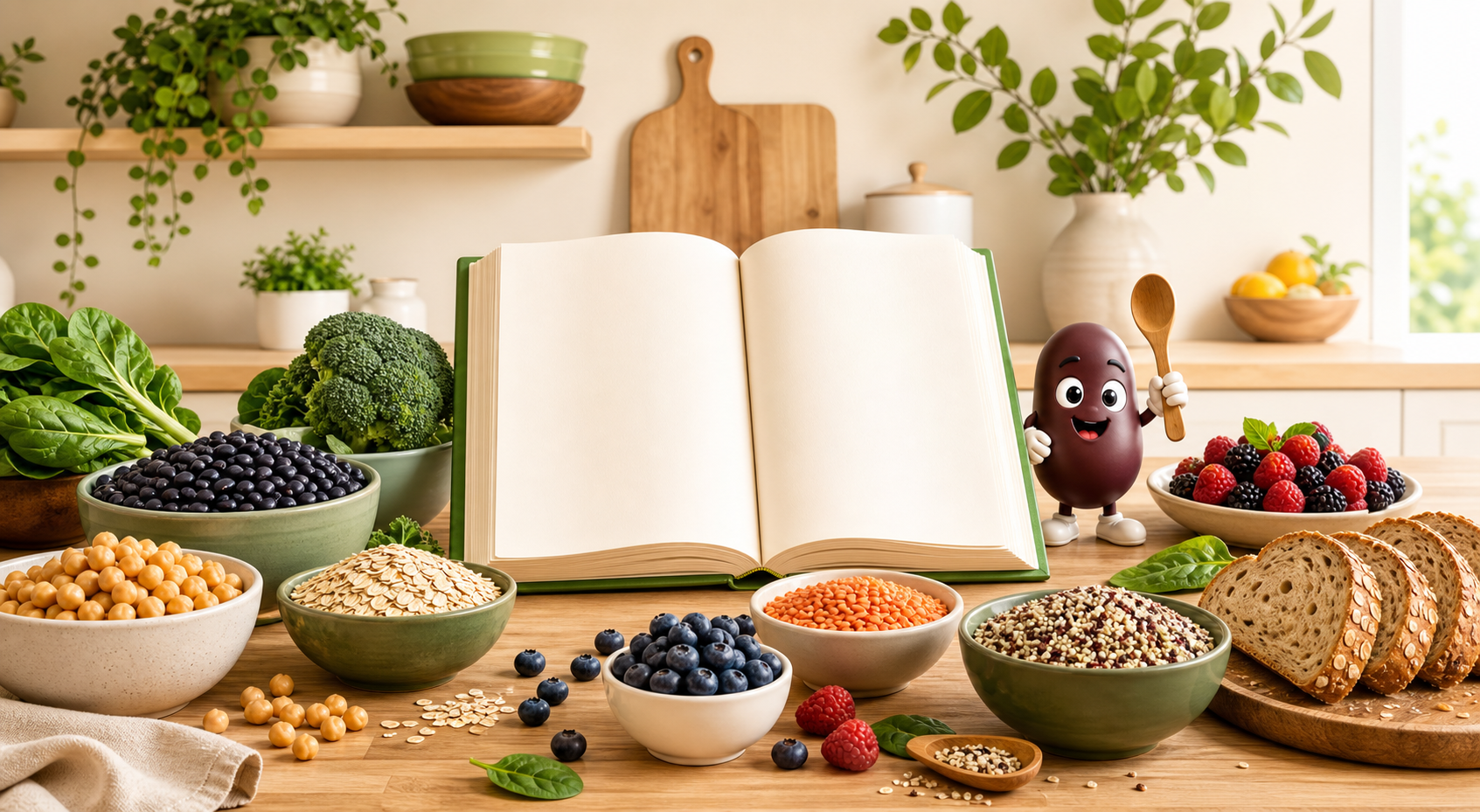 Best high-fiber diet cookbooks with beans, whole grains, berries, and leafy greens