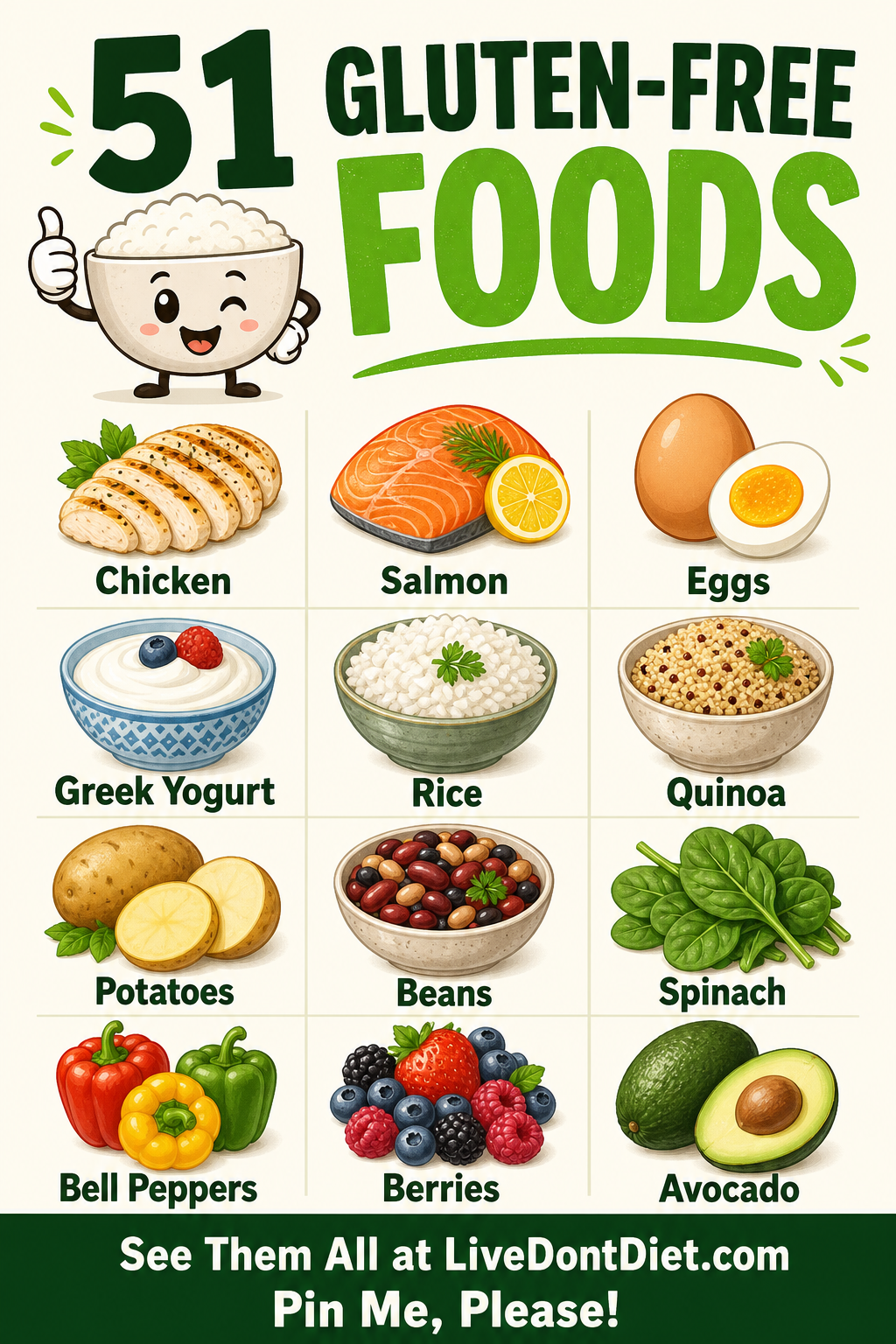 gluten-free foods Pinterest pin