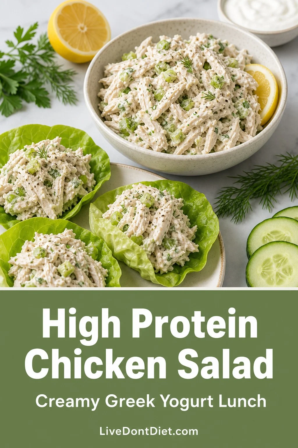 High Protein Chicken Salad Pinterest pin