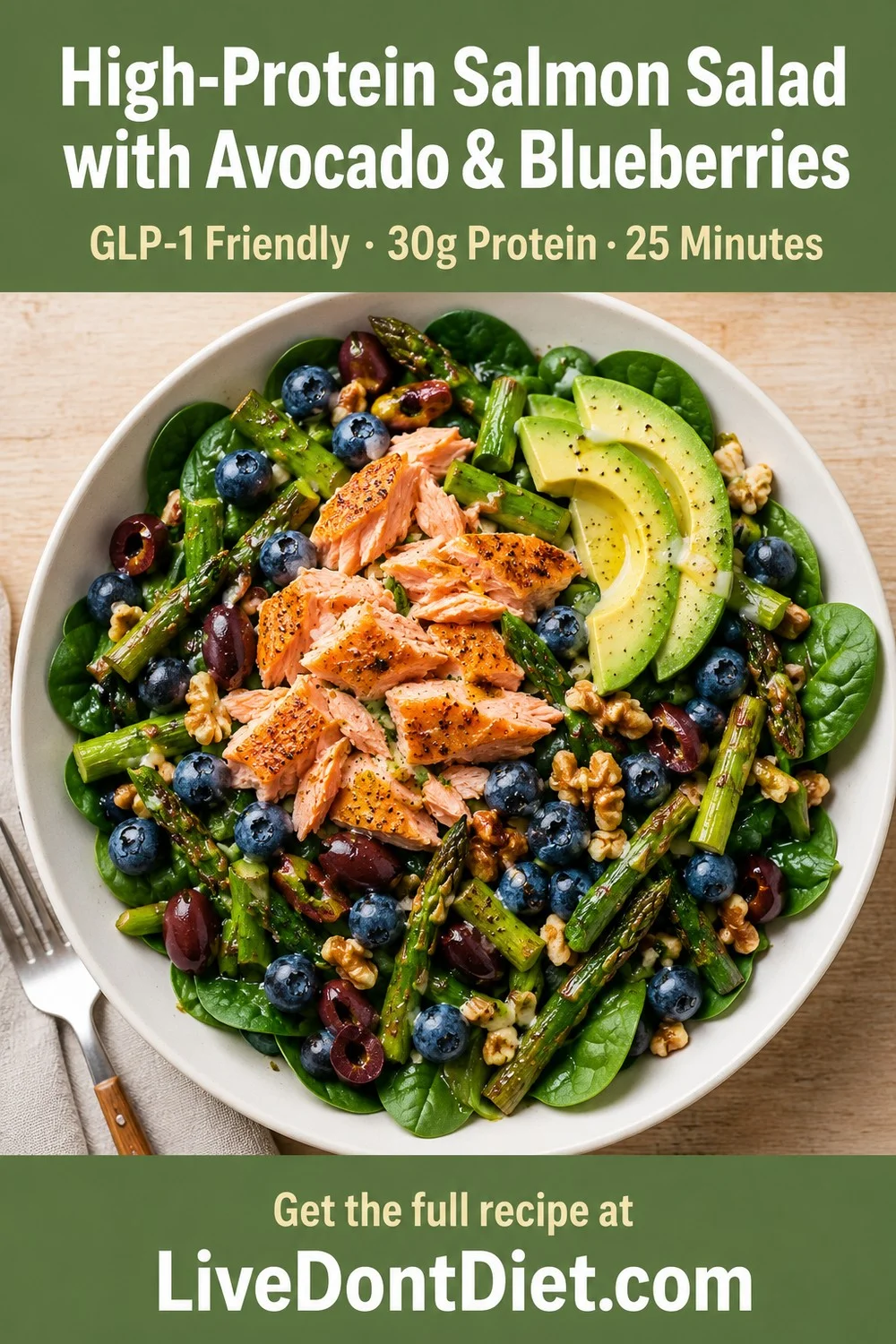 High Protein Salmon Salad Pinterest pin