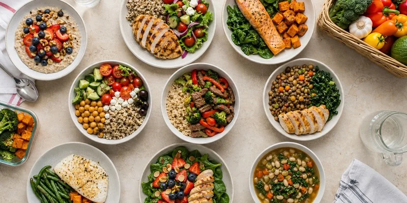 Seven balanced meals and groceries for a prediabetes weekly plan